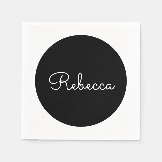 Servilleta De Papel Diseño retro-moderno de Guay Editable White Script (Anverso)