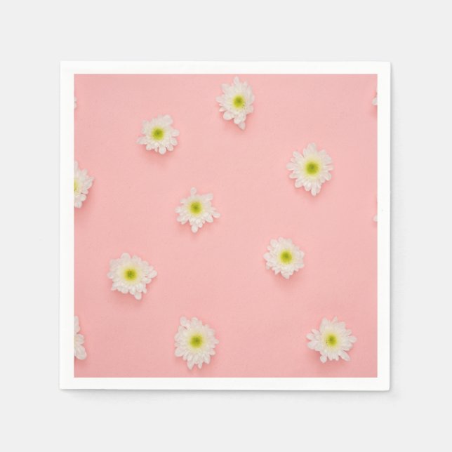Servilleta De Papel diseño rosa bonito y margarita (Anverso)