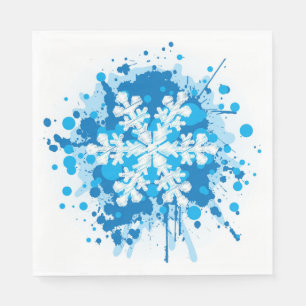 Servilleta De Papel Diseño salpicado del copo de nieve del navidad de