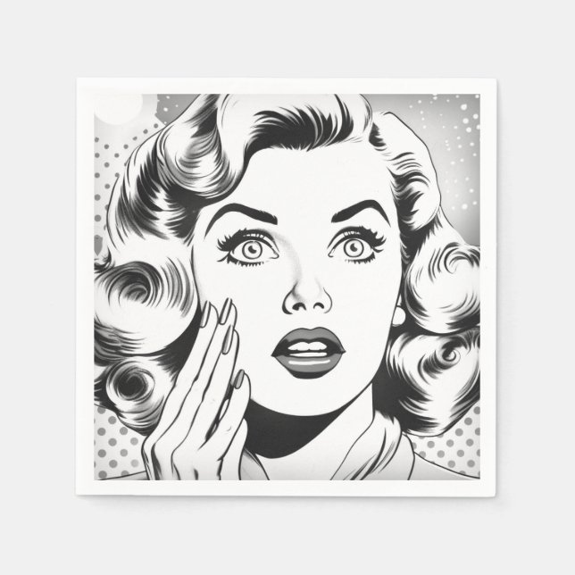 Servilleta De Papel diseño/tema de popart retro (Anverso)