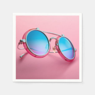 Servilleta De Papel Diseño temático de gafas de sol, rosa genial