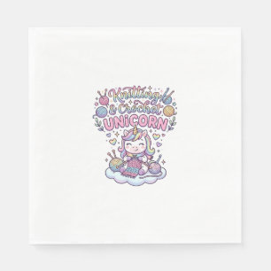 Servilleta De Papel Diseño tipográfico adorable de unicornio de punto 