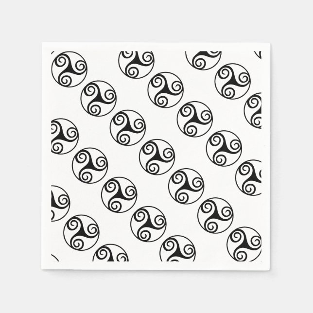Servilleta De Papel Diseño tradicional de Triskele Celta (Anverso)