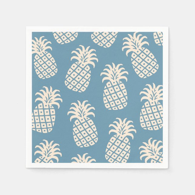 Servilleta De Papel Diseño tropical de piña torcida (Anverso)
