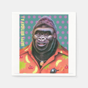 Servilleta De Papel Diseño vanidoso de gorila de las servilletas de pa