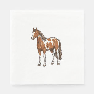 Servilleta De Papel Diseño vectorial de caballo Pinto grabado vintage_