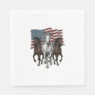 Servilleta De Papel Diseño vectorial de caballos corriendo patrióticos