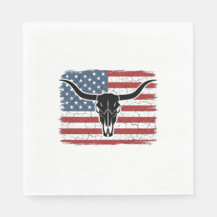 Servilleta De Papel Diseño vectorial de calavera de Longhorn con bande