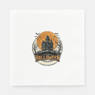 Servilleta De Papel Diseño vectorial de casa embrujada de Halloween vi