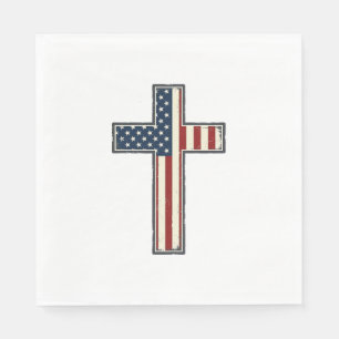 Servilleta De Papel Diseño vectorial de cruz patriótica angustiado_1