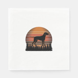 Servilleta De Papel Diseño vectorial de perro de caza vintage atardece
