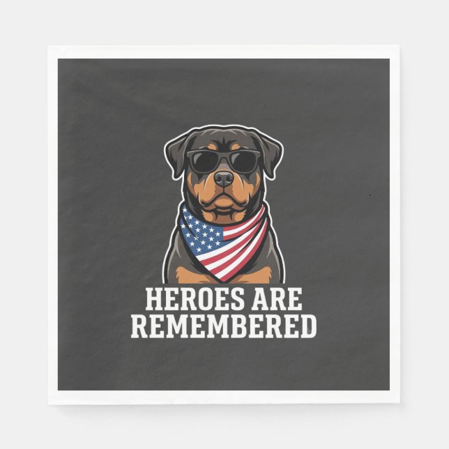 Servilleta De Papel Diseño vectorial de perro héroe Rottweiler patriót (Anverso)