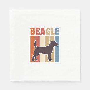 Servilleta De Papel Diseño vectorial de rayas retro de perro Beagle vi