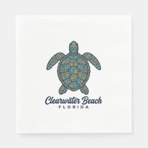 Servilleta De Papel Diseño vectorial de tortuga marina de Clearwater B