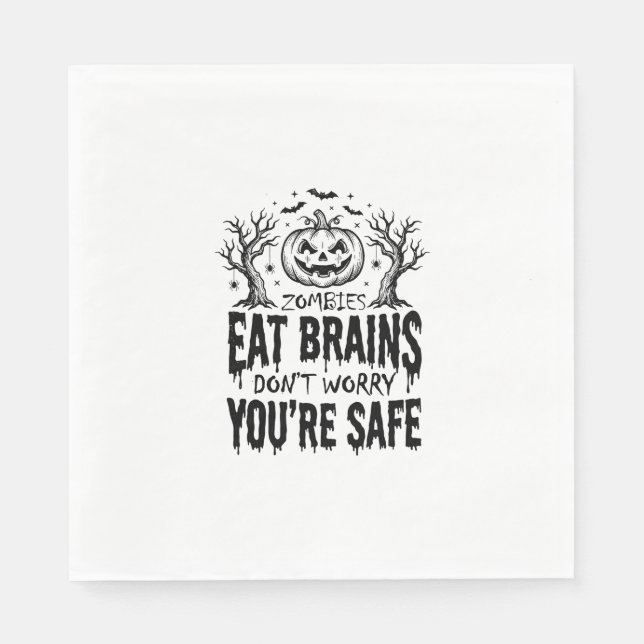 Servilleta De Papel Diseño vectorial divertido de Halloween Zombies Ea (Anverso)