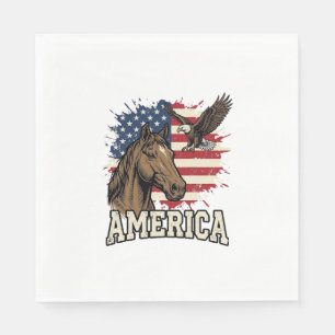 Servilleta De Papel Diseño vectorial patriótico águila caballo Vintage
