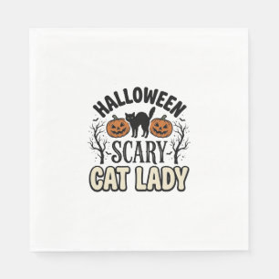 Servilleta De Papel Diseño vectorial vintage de señora gato espantosa 