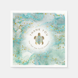 Servilleta De Papel Diseño verde azulado de tortugas marinas