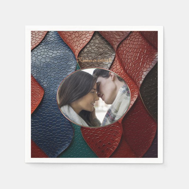 Servilleta De Papel Diseños artísticos de textura de cuero artístico (Anverso)