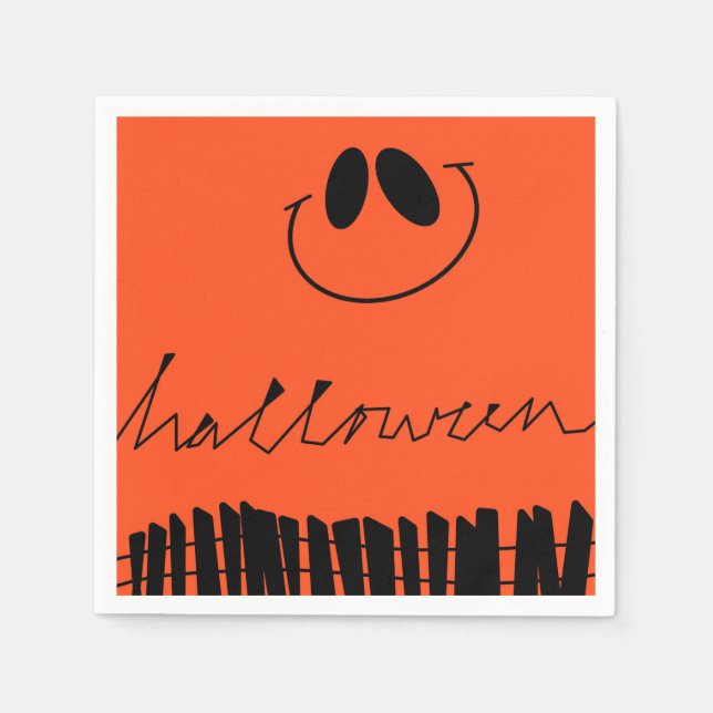 Servilleta De Papel Diseños de Halloween en naranja (Anverso)