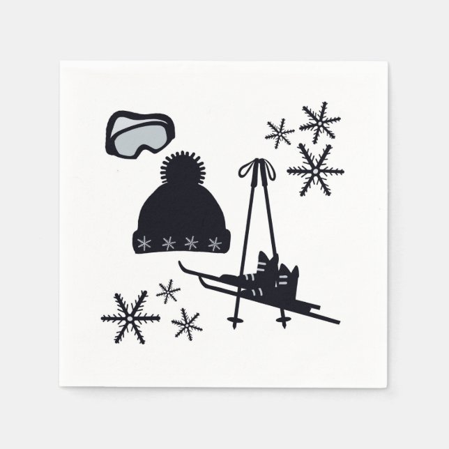 Servilleta De Papel Diseños de nieve de diferentes ítems (Anverso)