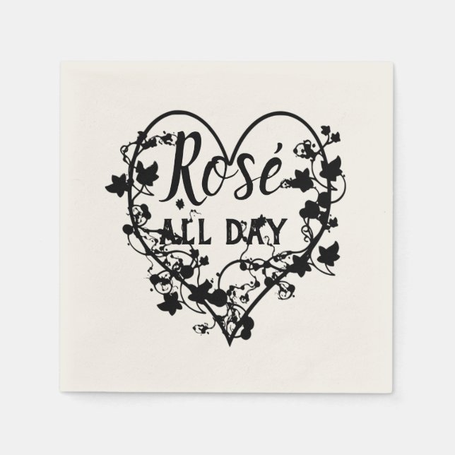 Servilleta De Papel Diseños del corazón negro (Anverso)