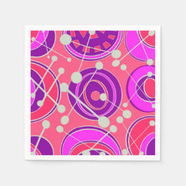 Servilleta De Papel Diseños geoformes abstractos, rosas y naranjas