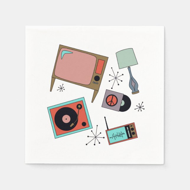 Servilleta De Papel Diseños retro (Anverso)