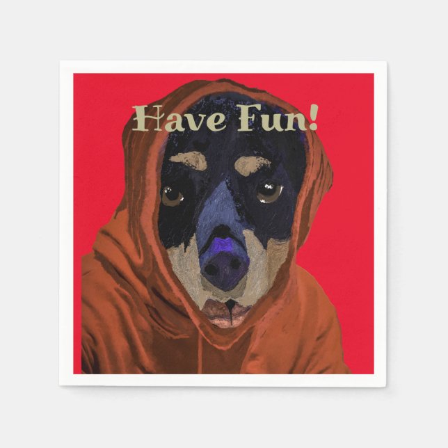 Servilleta De Papel Disfraces De Diversión Rottweiler (Anverso)