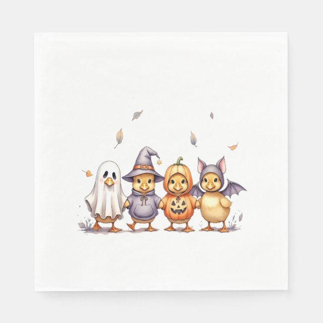 Servilleta De Papel Disfraces de Halloween Cute Ducklings (Anverso)