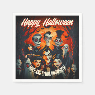 Servilleta De Papel Disfraces y cócteles de Halloween vintage de los 5