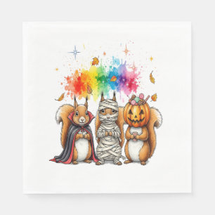 Servilleta De Papel Disfraz de ardillas raras de Halloween