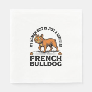 Servilleta De Papel Disfraz de camisa de calabaza de Bulldog francés d