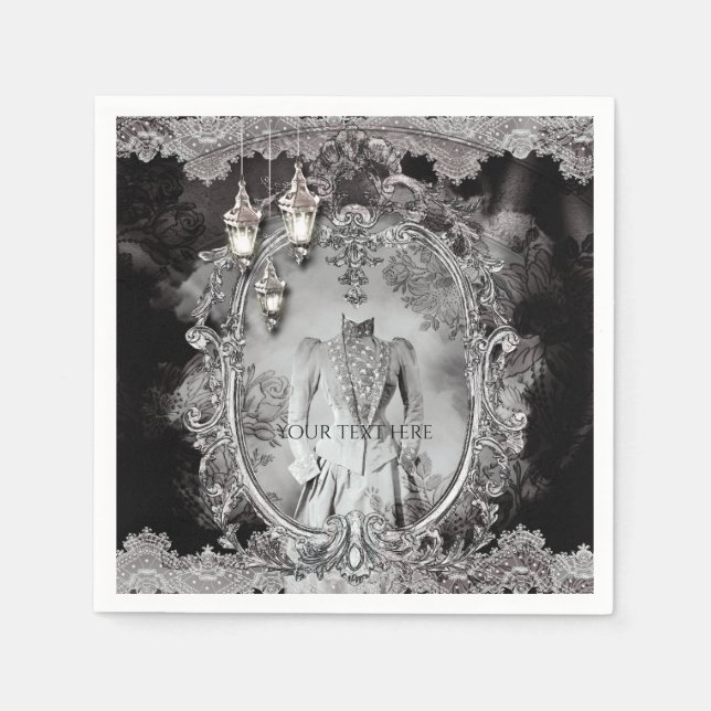 Servilleta De Papel Disfraz de fiesta de Halloween de dama embrujada v (Anverso)