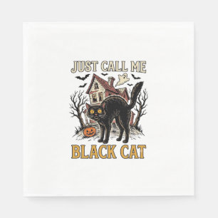 Servilleta De Papel Disfraz de Gato Negro Casa Embrujada Camiseta Dive