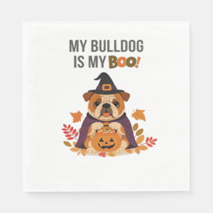 Servilleta De Papel Disfraz de Halloween bulldog Mi Bulldog es mi novi