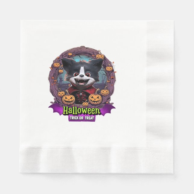 Servilleta De Papel Disfraz de Halloween para cachorro (Anverso)