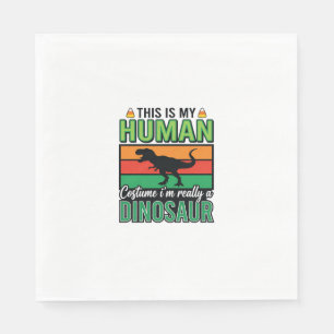 Servilleta De Papel Disfraz De Humano De Dinosaurio Divertido Hallowee