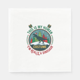 Servilleta De Papel Disfraz De Humano Dinosaurio Navidad Gorro De Sant