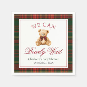 Servilleta De Papel Disfraz de Navidad de cuadros de invierno Teddy Be