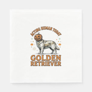 Servilleta De Papel Disfraz de perro de calabaza de Halloween Retrieve