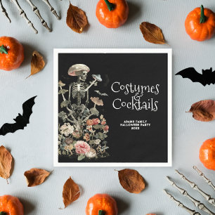 Servilleta De Papel Disfraz Floral Negro Espeluznante de Halloween & C