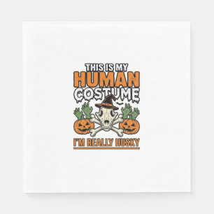 Servilleta De Papel Disfraz Humano Husky Divertido Camiseta Perro Hall