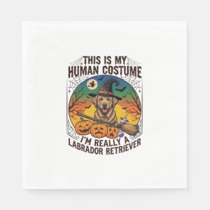 Servilleta De Papel Disfraz Humano Labrador Retriever Bruja de Hallowe