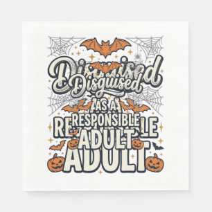 Servilleta De Papel Disfrazado de adulto responsable Halloween Vector