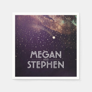 Servilleta De Papel Disparando Star Plum y Gold Night Starry