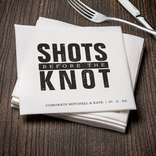Servilleta De Papel Disparos antes de la fiesta de la soltera Knot (Shots Before the Knot Bachelorette Party Napkins
)