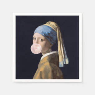 Servilleta De Papel Diva de chicle con pendiente de perla