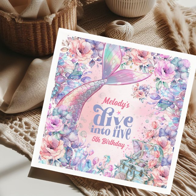 Servilleta De Papel Dive into Five Flower Glitter Mermaid Tail  (Subido por el creador)
