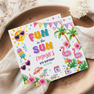 Servilleta De Papel Diversión Bajo El Sol Fiesta De Cumpleaños Tropica